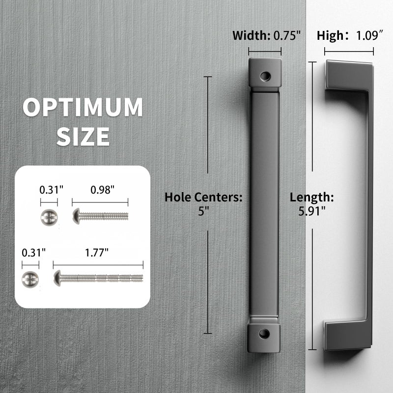 Cobbe 30 Pack Stylish Matte Black 5 Inch (128mm) Hole Centers Kitchen Cabinet Handles - Contemporary Cabinet Pulls for Cupboards  Drawers  and Dressers - Durable Hardware - Image 5